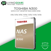 Toshiba 128MB 3.5" SATA 6.0Gbit/s 7200RPM N300 Internal Hard Disk Drive For NAS ( 4TB / 6TB / 8TB / 10TB / 12TB / 14TB / 16TB )